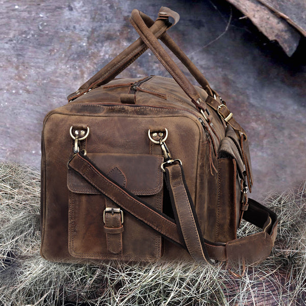 Rugged Nomad Leather Duffel – Built for the Both for Men and Women