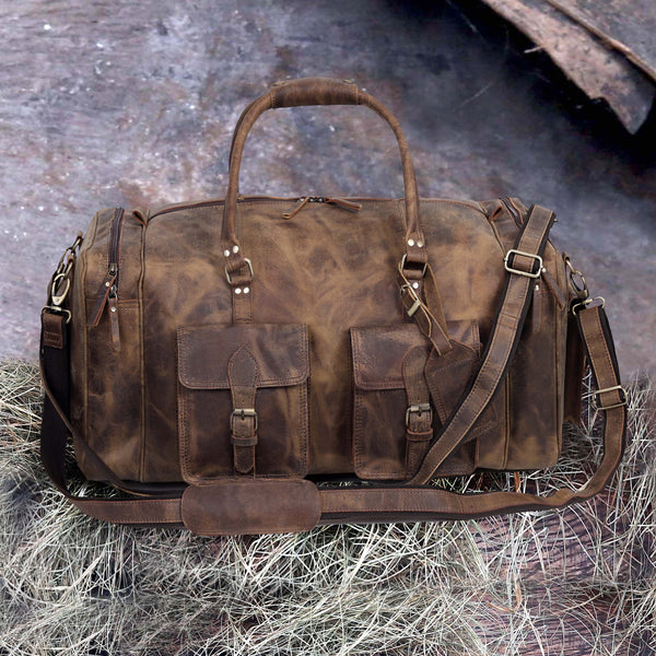 Rugged Nomad Leather Duffel – Built for the Both for Men and Women