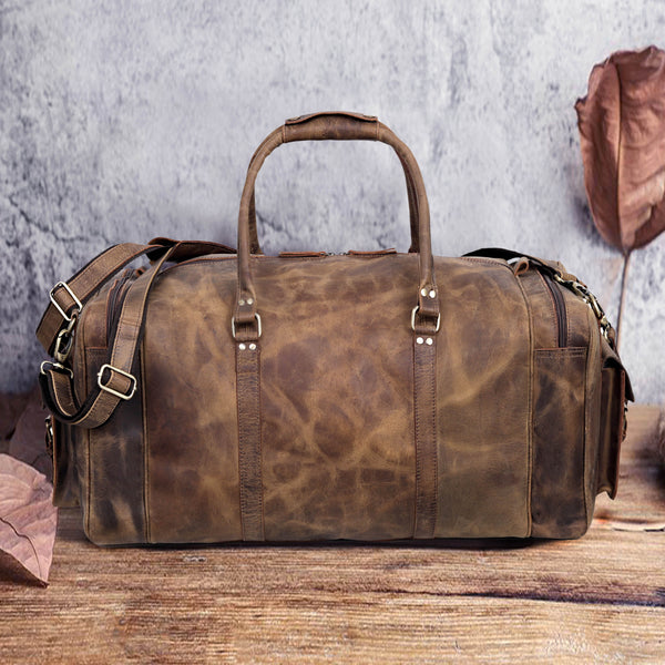 Rugged Nomad Leather Duffel – Built for the Both for Men and Women
