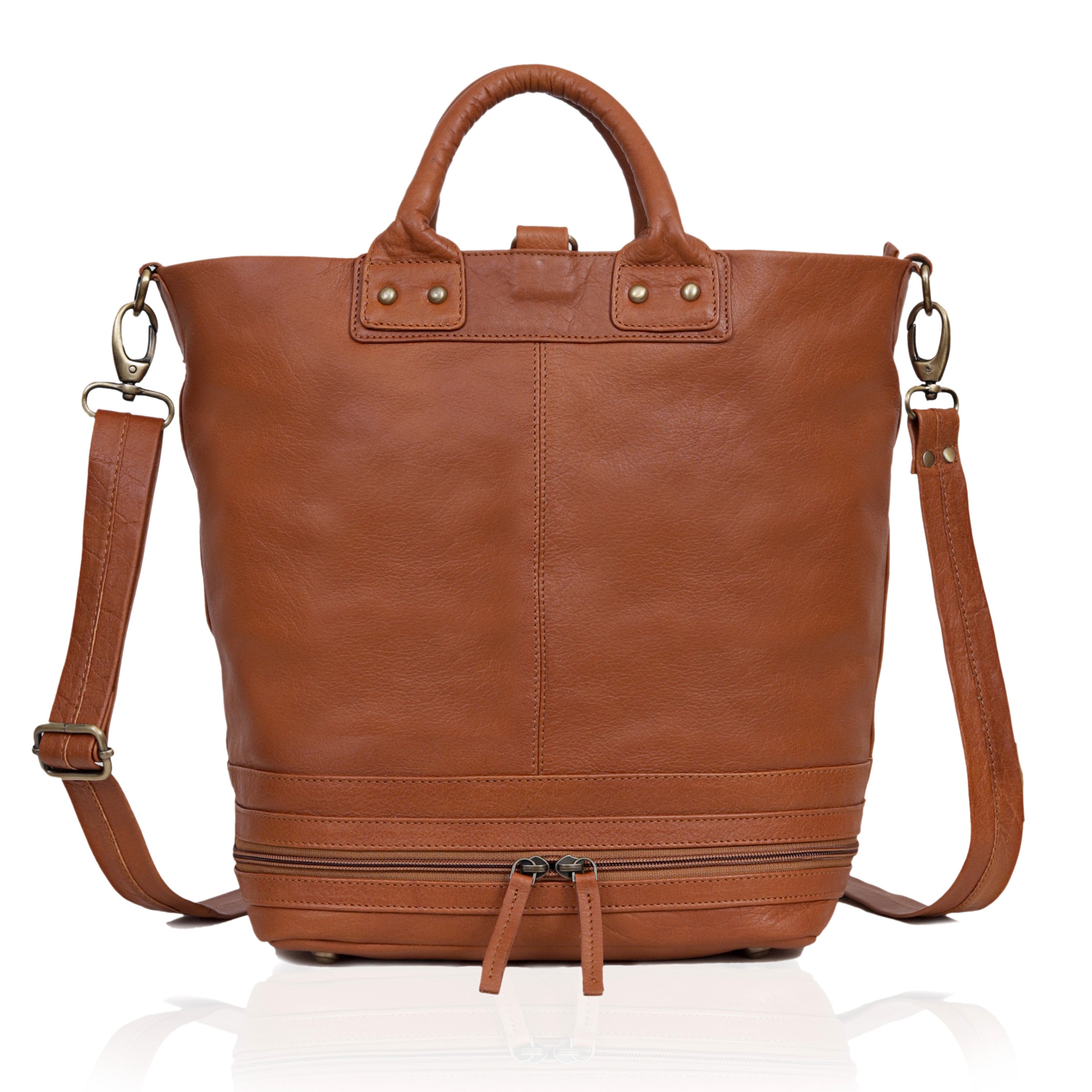 chic leather backpack Full-Grain Leather Backpack for Work & Travel
