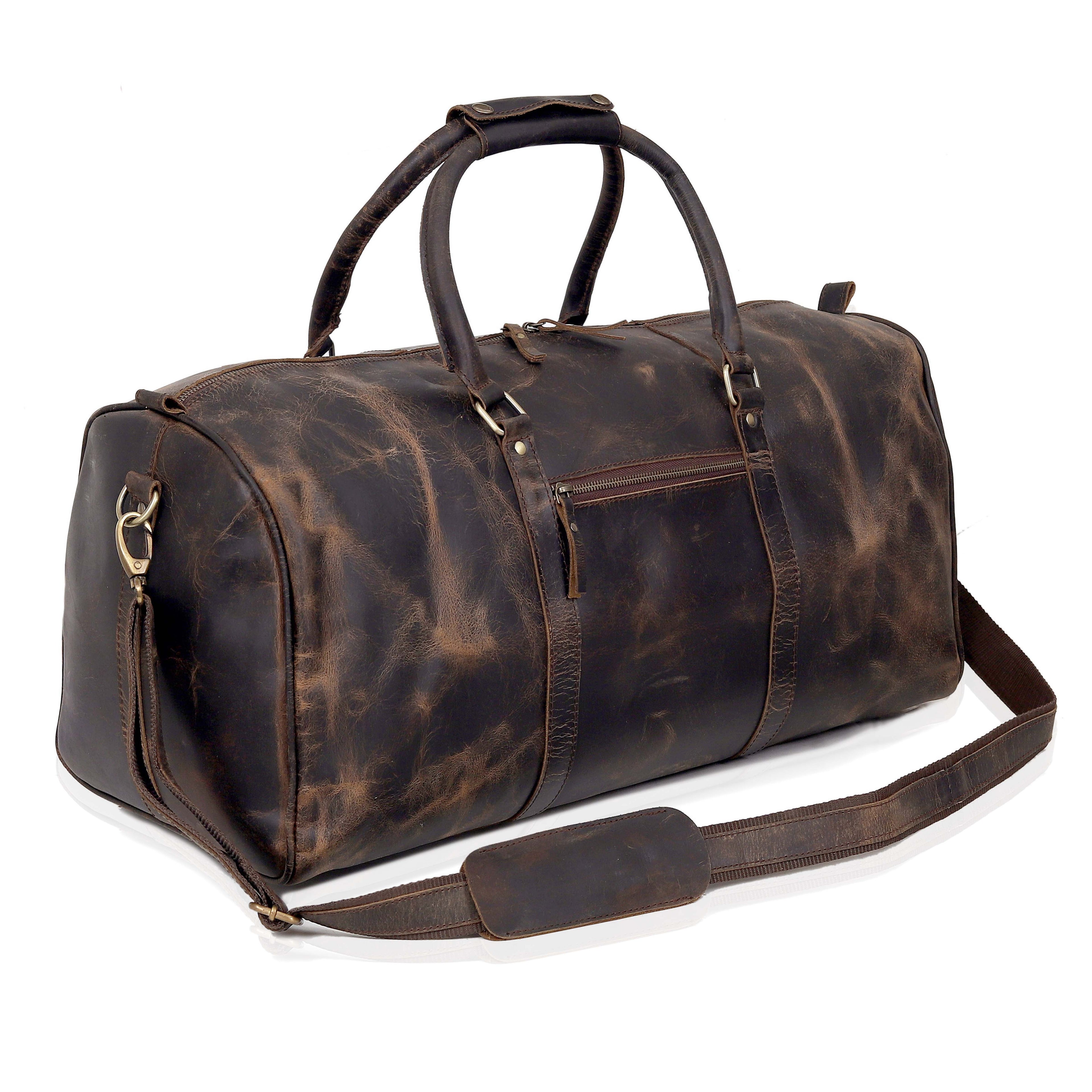 The Outlander Duffel Bag - Genuine Full-Grain Leather Travel Bag