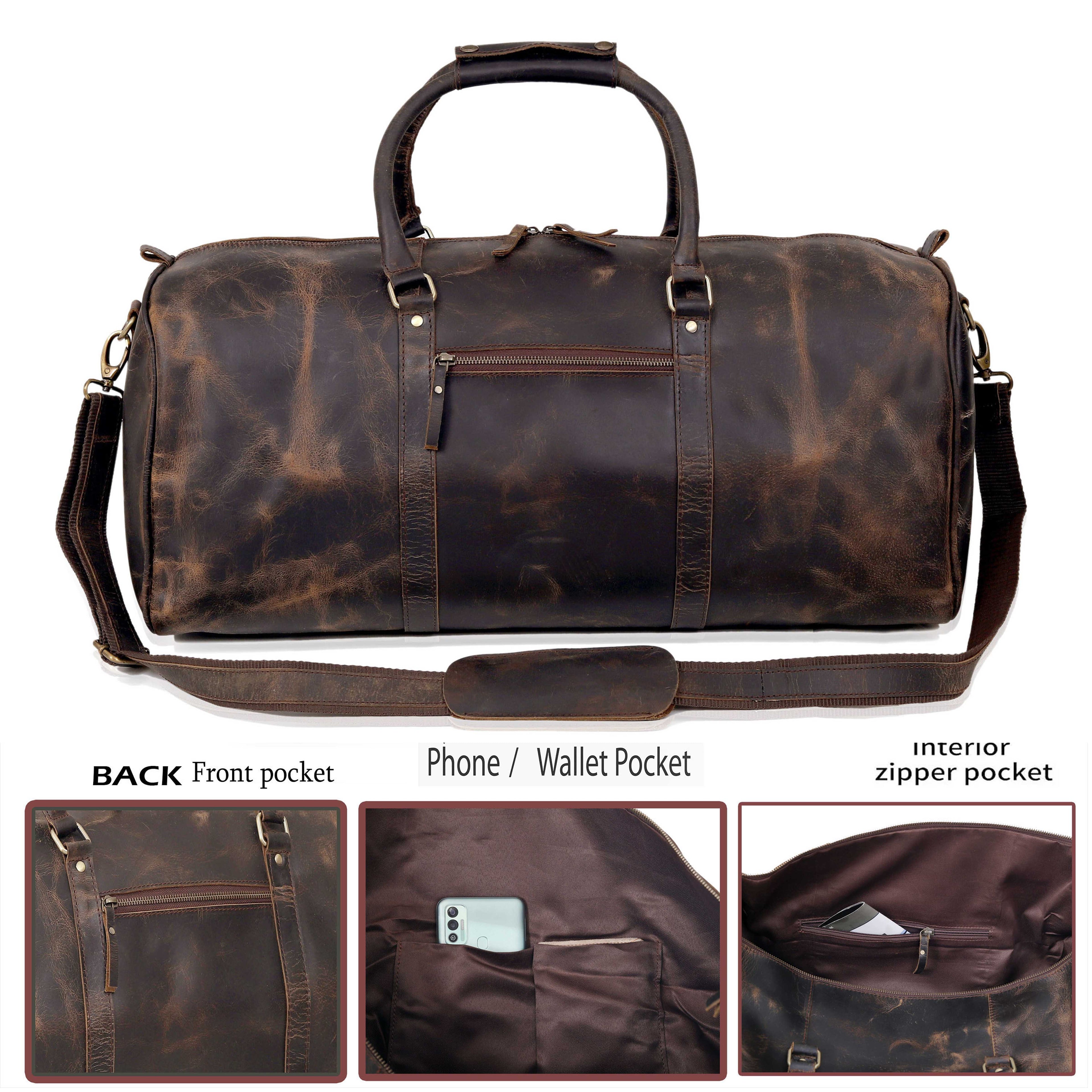 The Outlander Duffel Bag - Genuine Full-Grain Leather Travel Bag