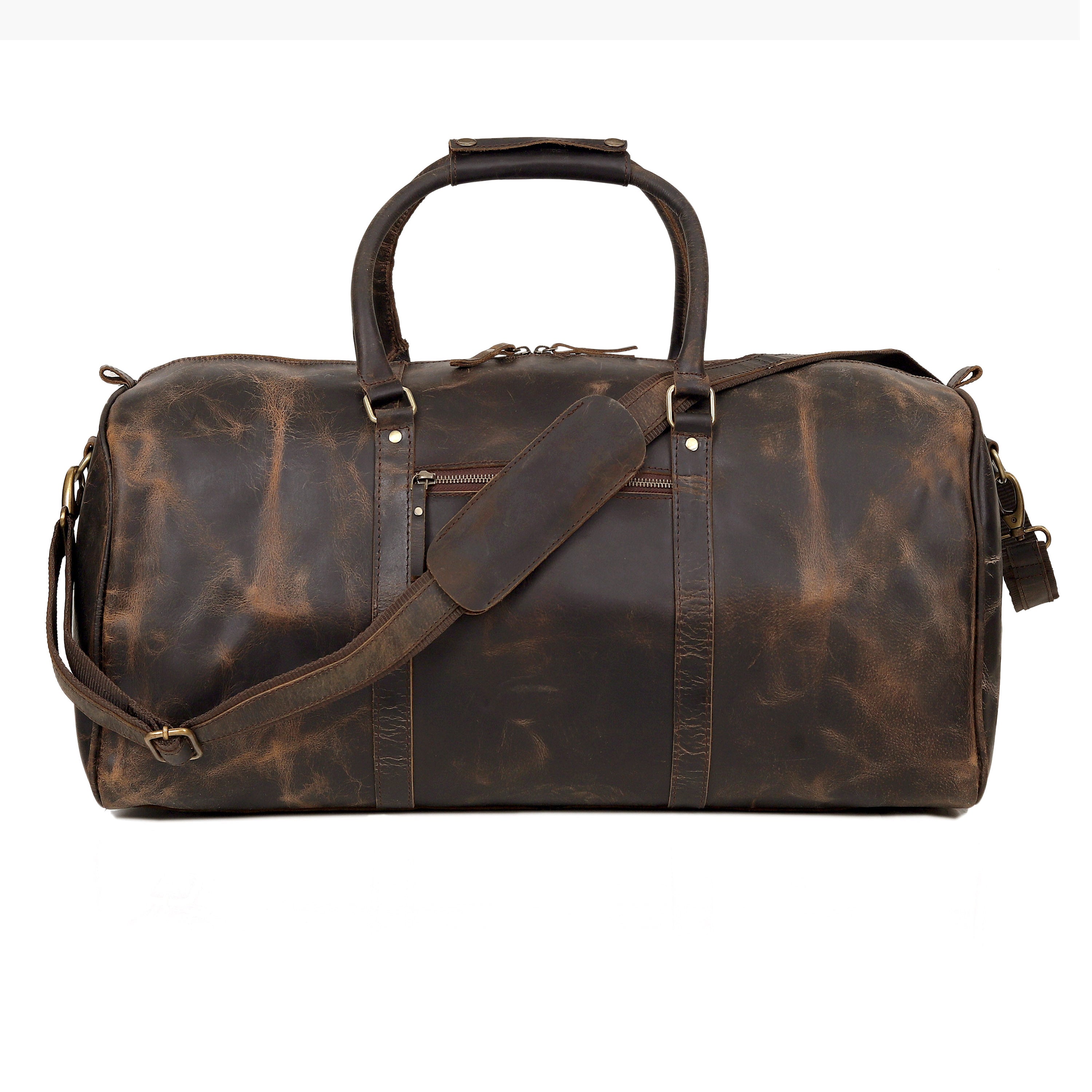 The Outlander Duffel Bag - Genuine Full-Grain Leather Travel Bag