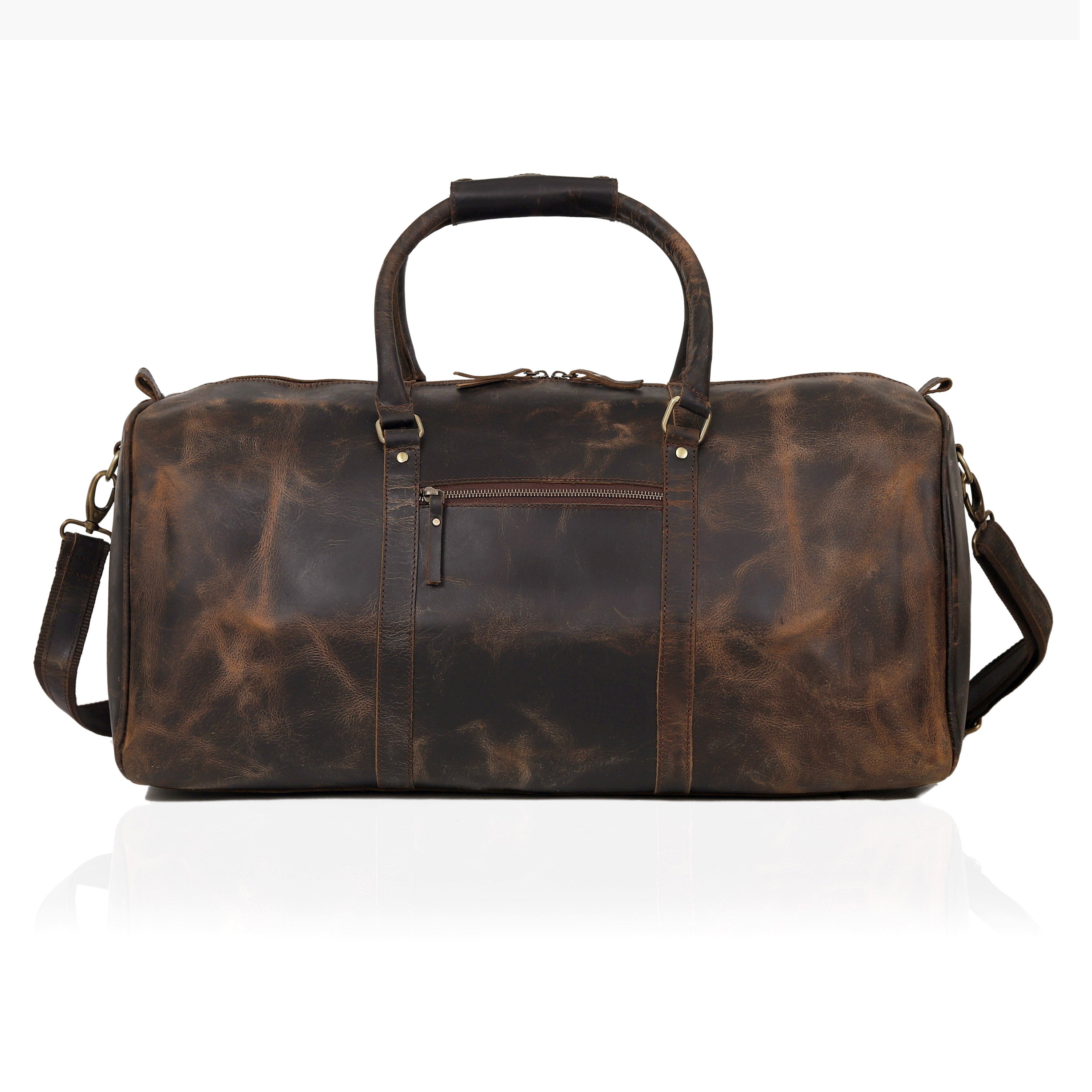 The Outlander Duffel Bag - Genuine Full-Grain Leather Travel Bag