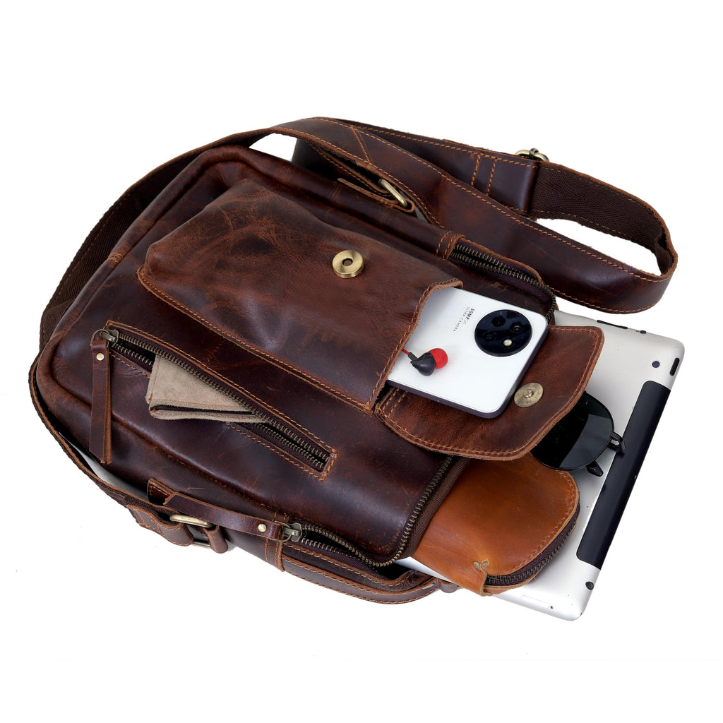 Vintage Urban Crossbody Leather Bag For Men and Women