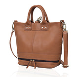 3-in-1 Convertible Leather Tote Backpack