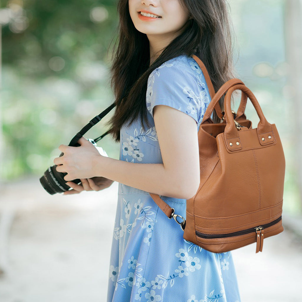 Convertible Leather Tote Backpack – 2-in-1 Everyday Essential
