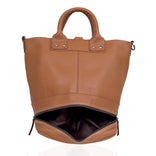 3-in-1 Convertible Leather Tote Backpack