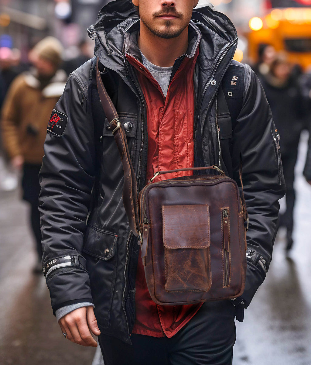 Vintage Urban Crossbody Leather Bag For Men and Women