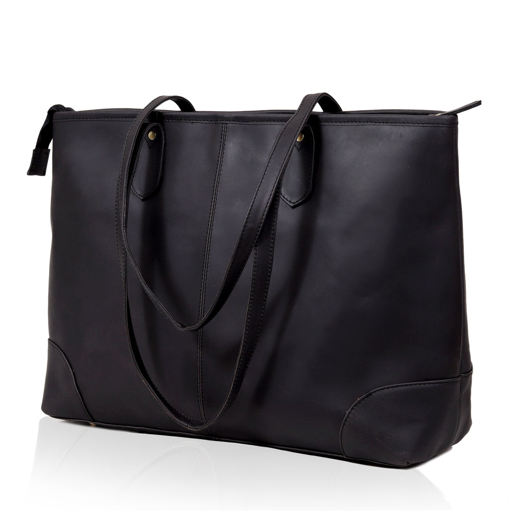 Classic Elegance Full Grain Leather Tote Bag