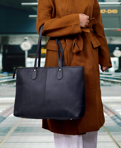 Classic Elegance Full Grain Leather Tote Bag