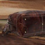 Classic Vintage Leather Travel Duffel Bag