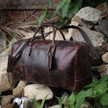 Classic Vintage Leather Travel Duffel Bag