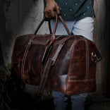 Classic Vintage Leather Travel Duffel Bag