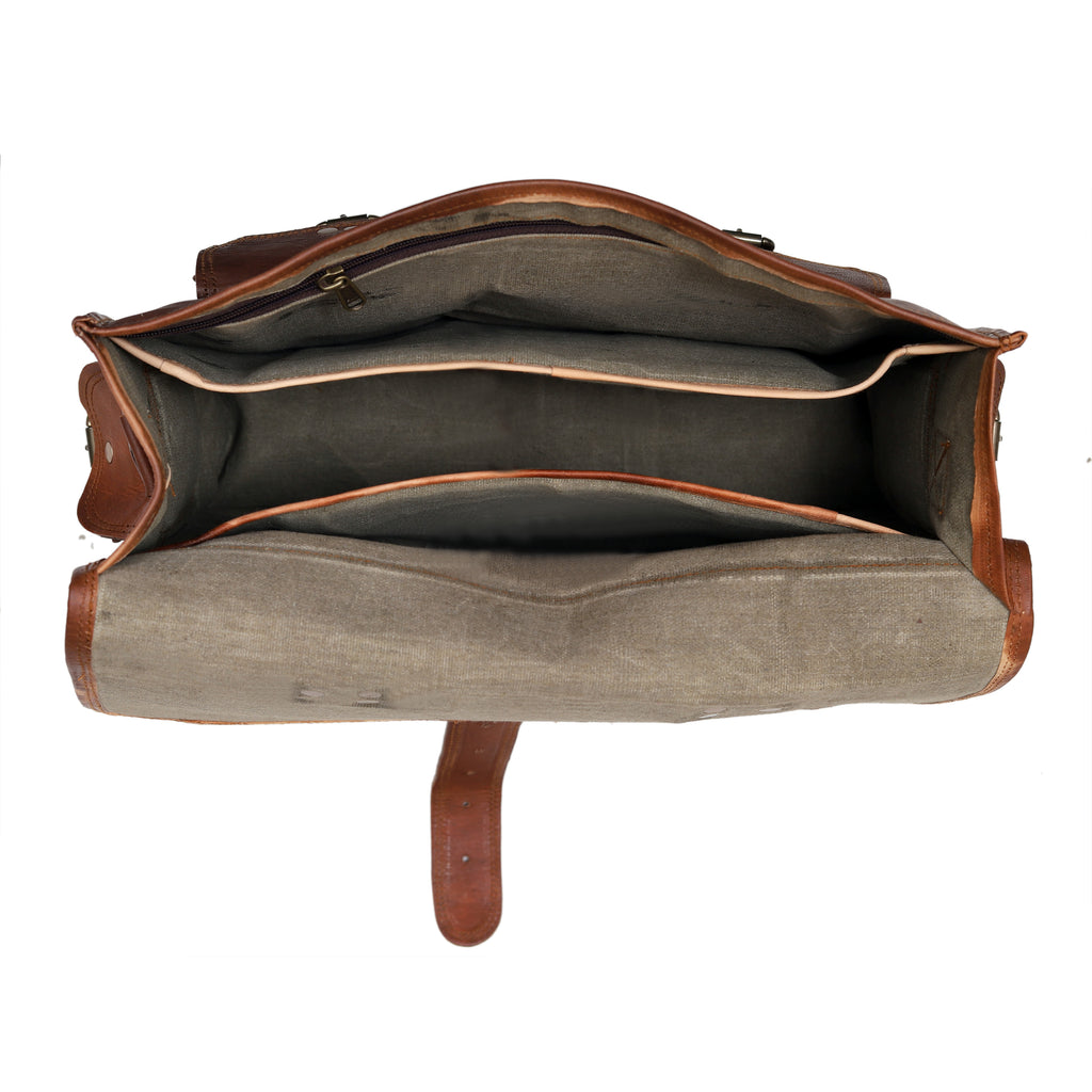 16" Vintage Leather Messenger Bag – Large Handmade Satchel Briefcase for Men & Women