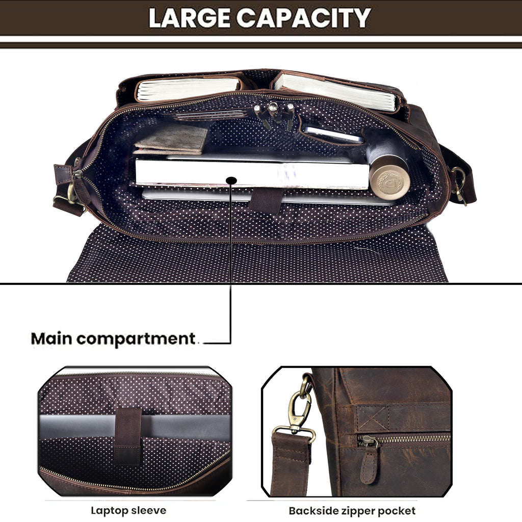 Monarch Vintage Leather Messenger Bag