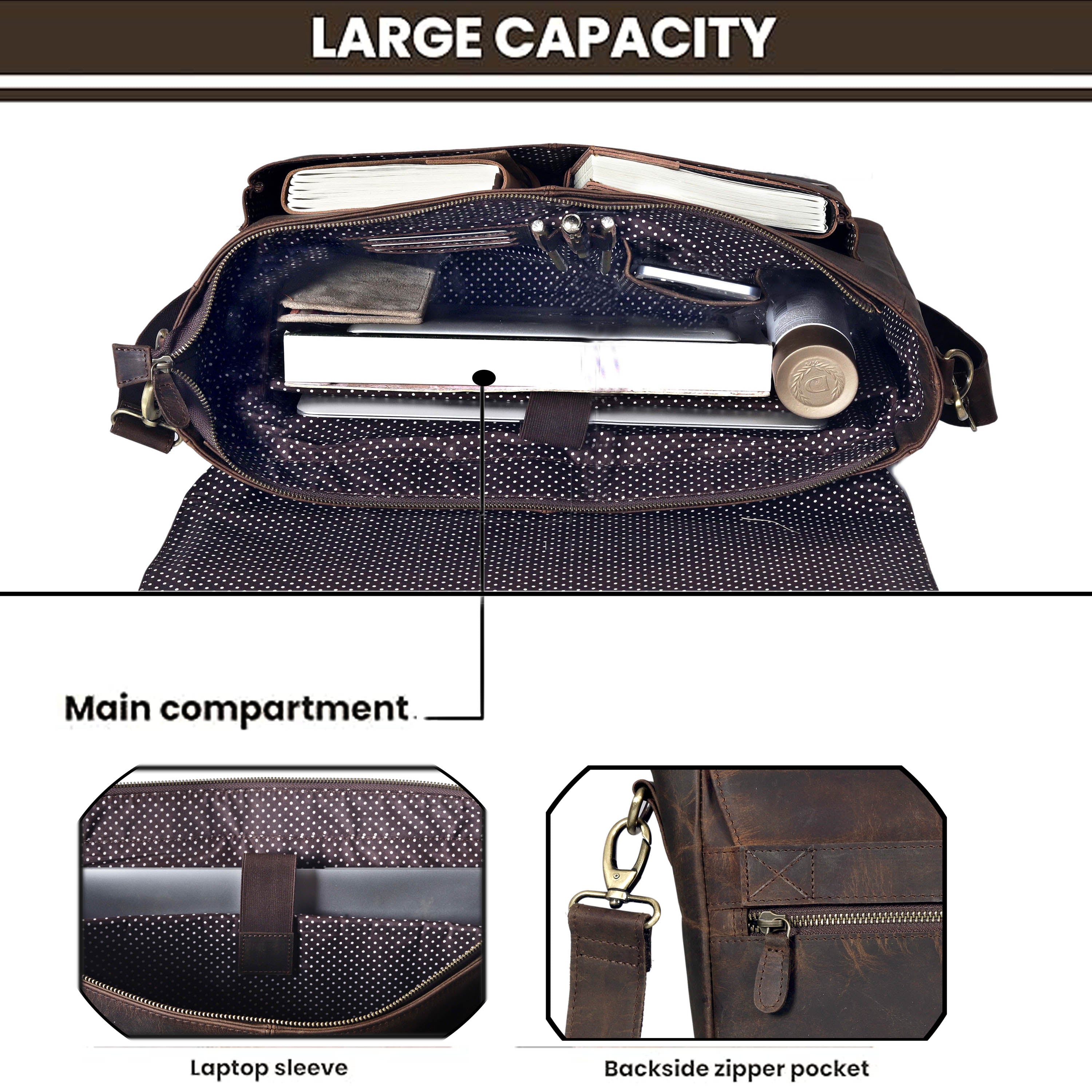 Monarch Vintage Leather Messenger Bag