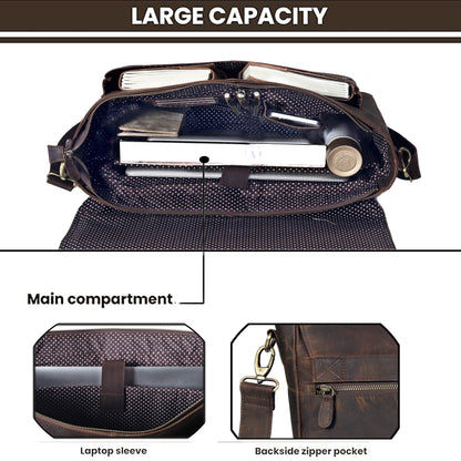 Monarch Vintage Leather Messenger Bag
