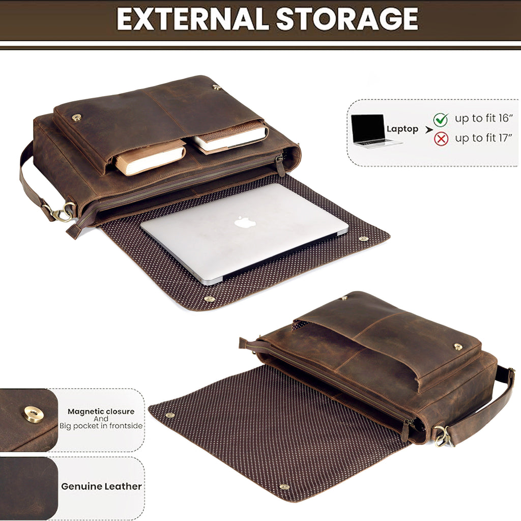 Monarch Vintage Leather Messenger Bag