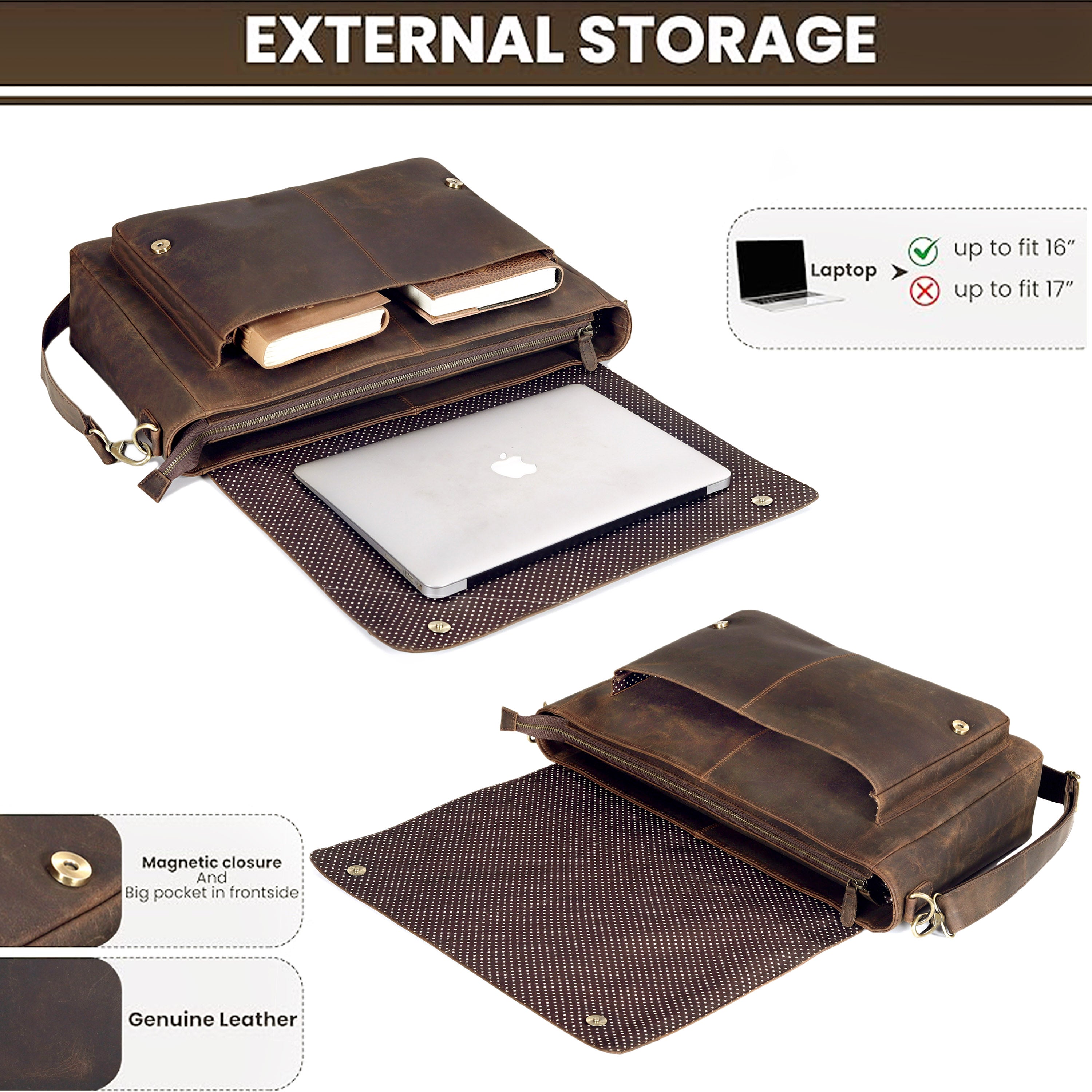 Monarch Vintage Leather Messenger Bag