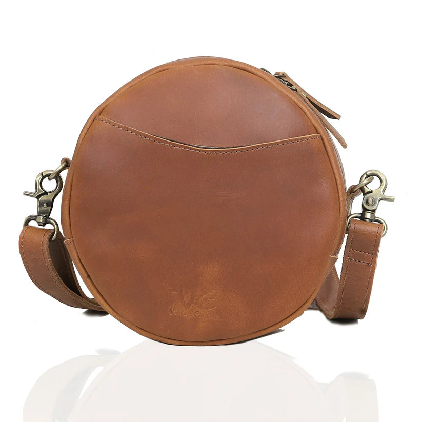 Bella Buffalo Leather Circle Crossbody