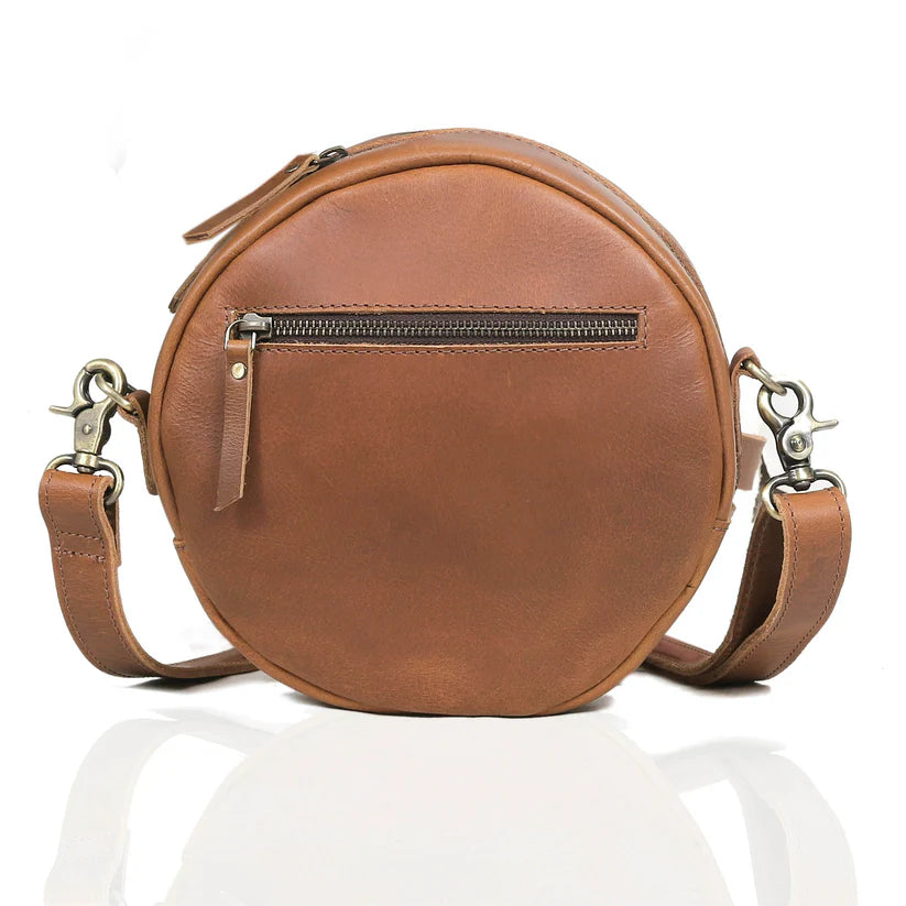 Bella Buffalo Leather Circle Crossbody