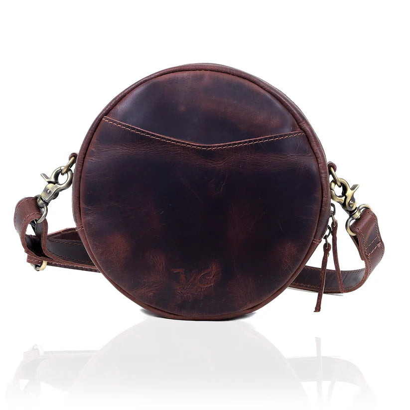 Bella Buffalo Leather Circle Crossbody