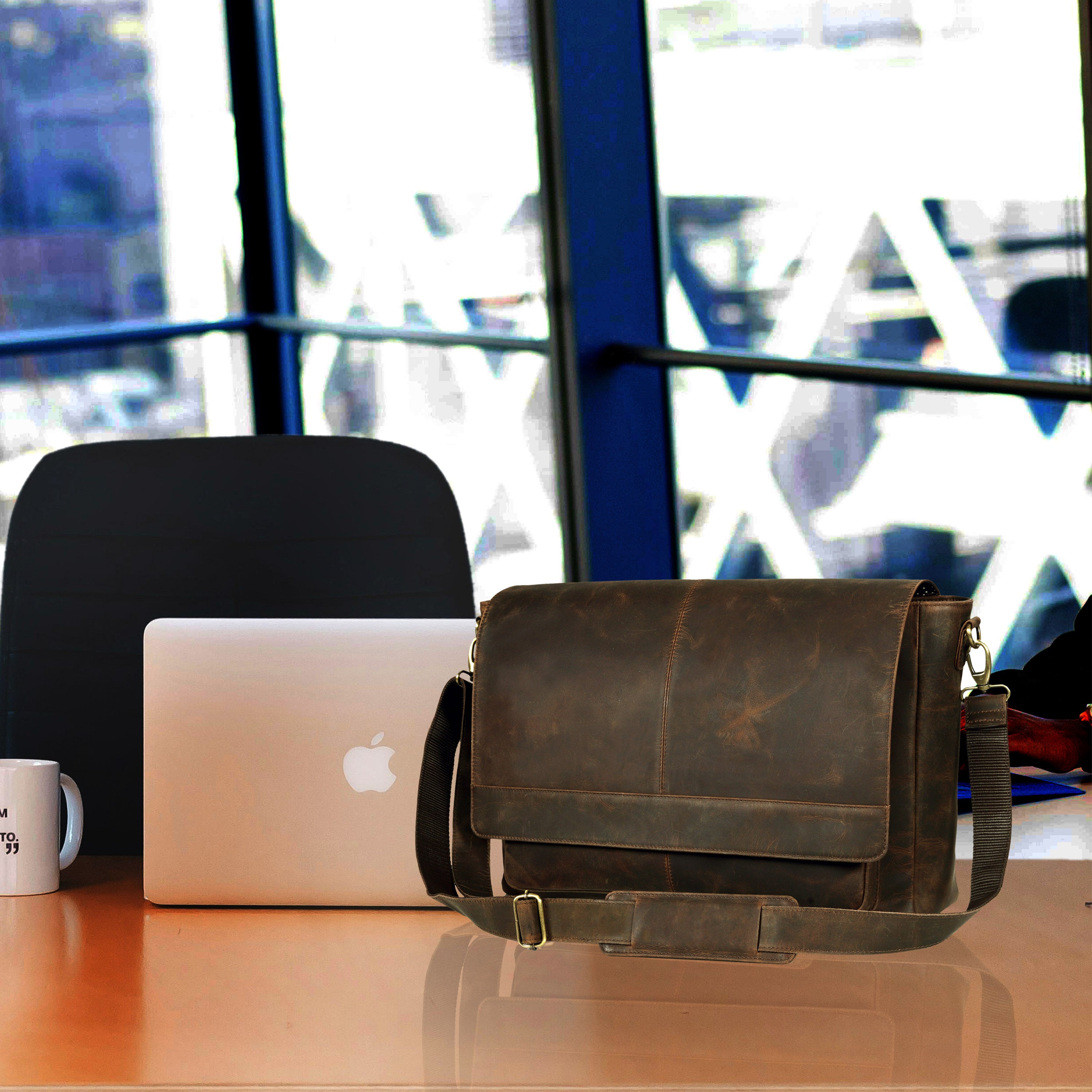 Monarch Vintage Leather Messenger Bag