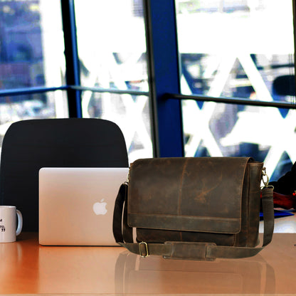 Monarch Vintage Leather Messenger Bag