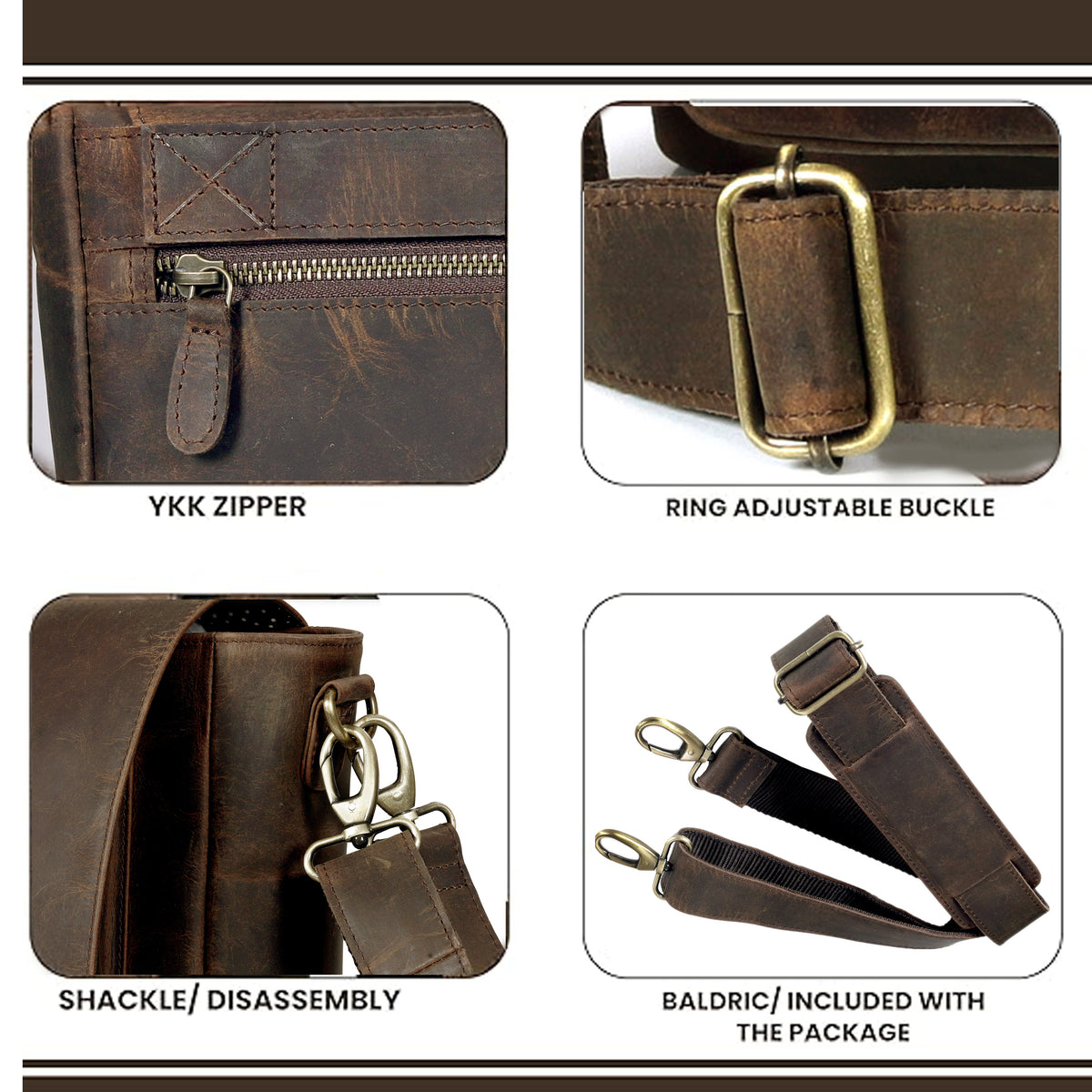Monarch Vintage Leather Messenger Bag