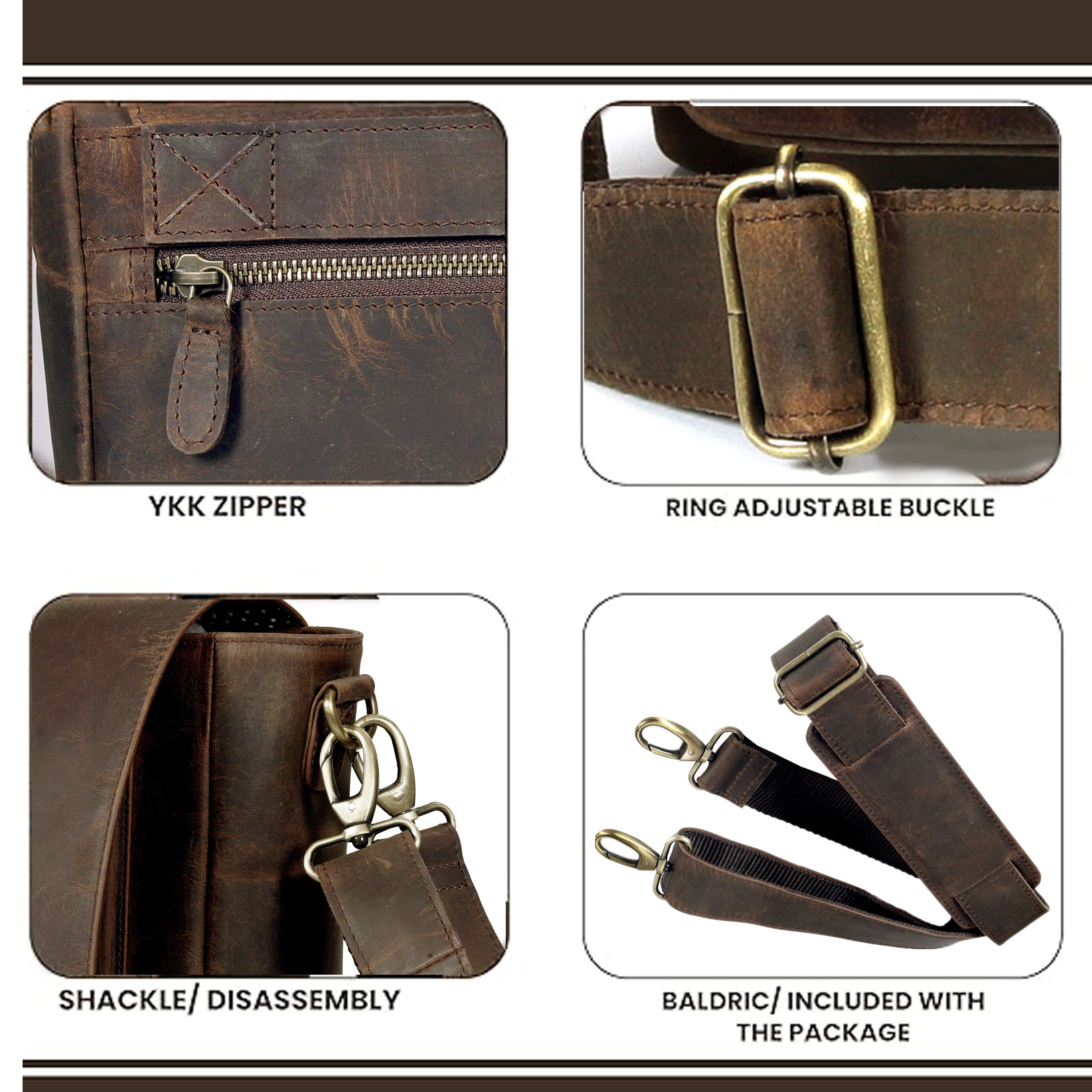 Monarch Vintage Leather Messenger Bag