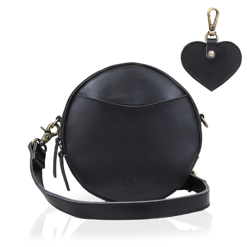 Bella Buffalo Leather Circle Crossbody
