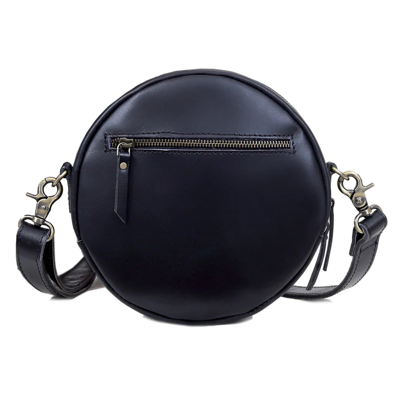 Bella Buffalo Leather Circle Crossbody