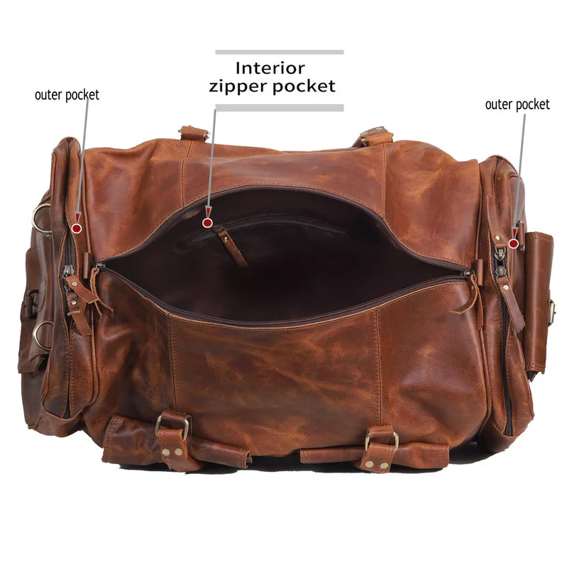 New Jersey Leather Duffel Bag