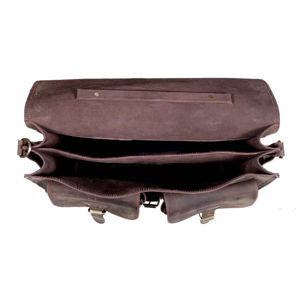 Vintage Brown Leather Messenger Bag – Premium Handmade Satchel