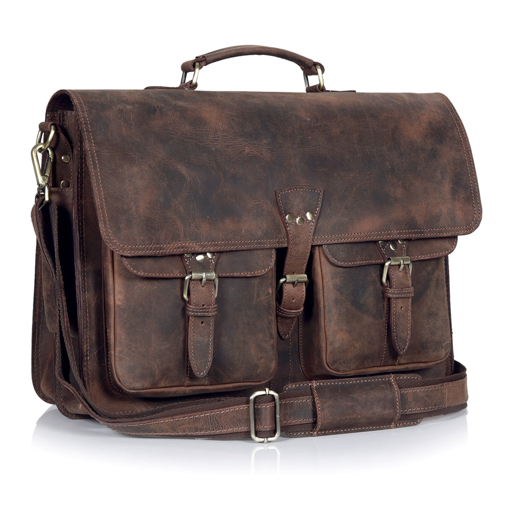 Vintage Brown Leather Messenger Bag – Premium Handmade Satchel