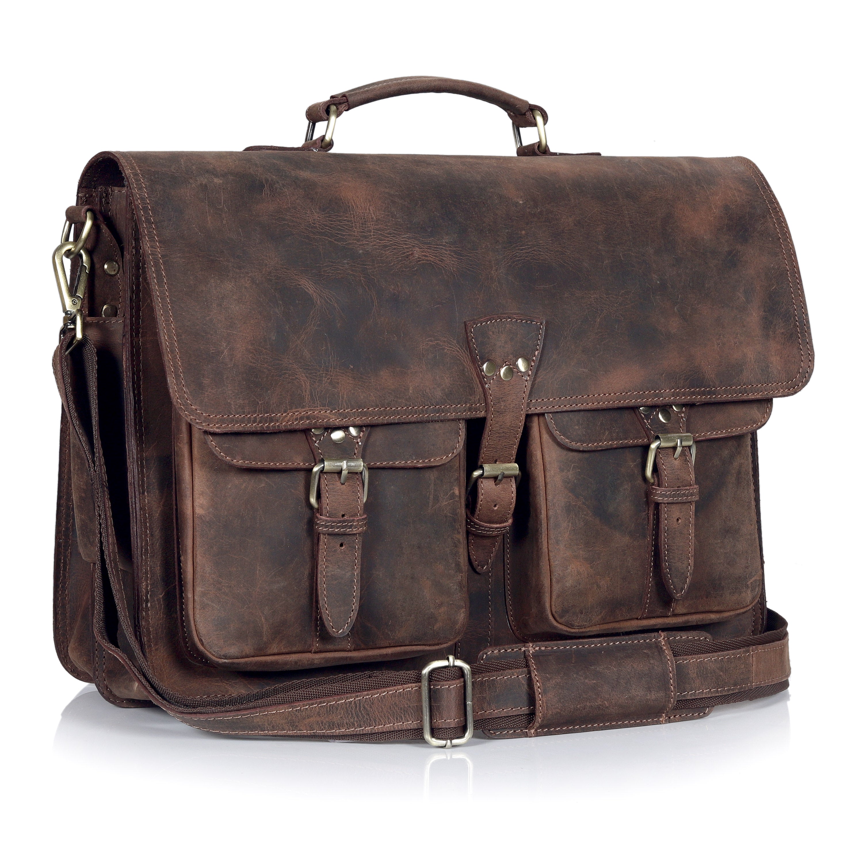 Vintage Brown Leather Messenger Bag – Premium Handmade Satchel