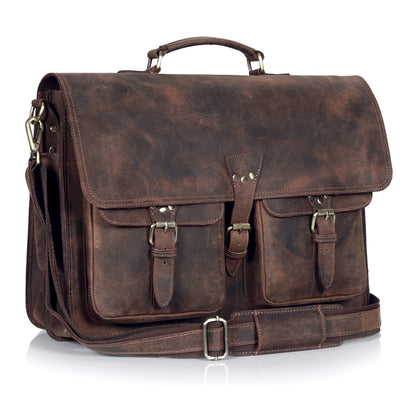 Vintage Brown Leather Messenger Bag