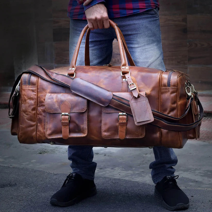 New Jersey Leather Duffel Bag