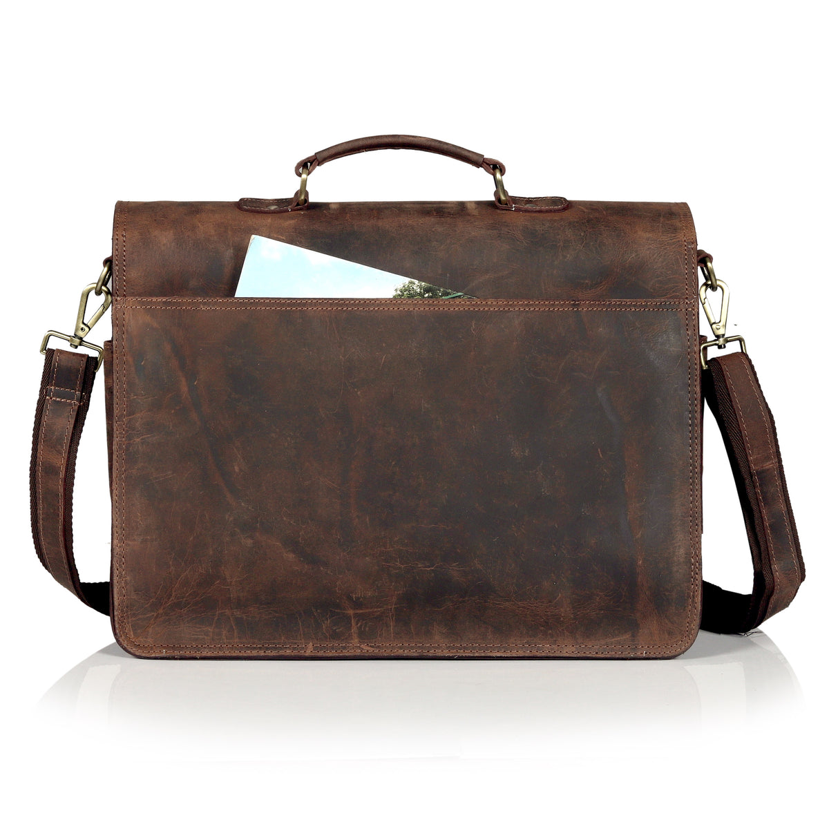 Vintage Brown Leather Messenger Bag