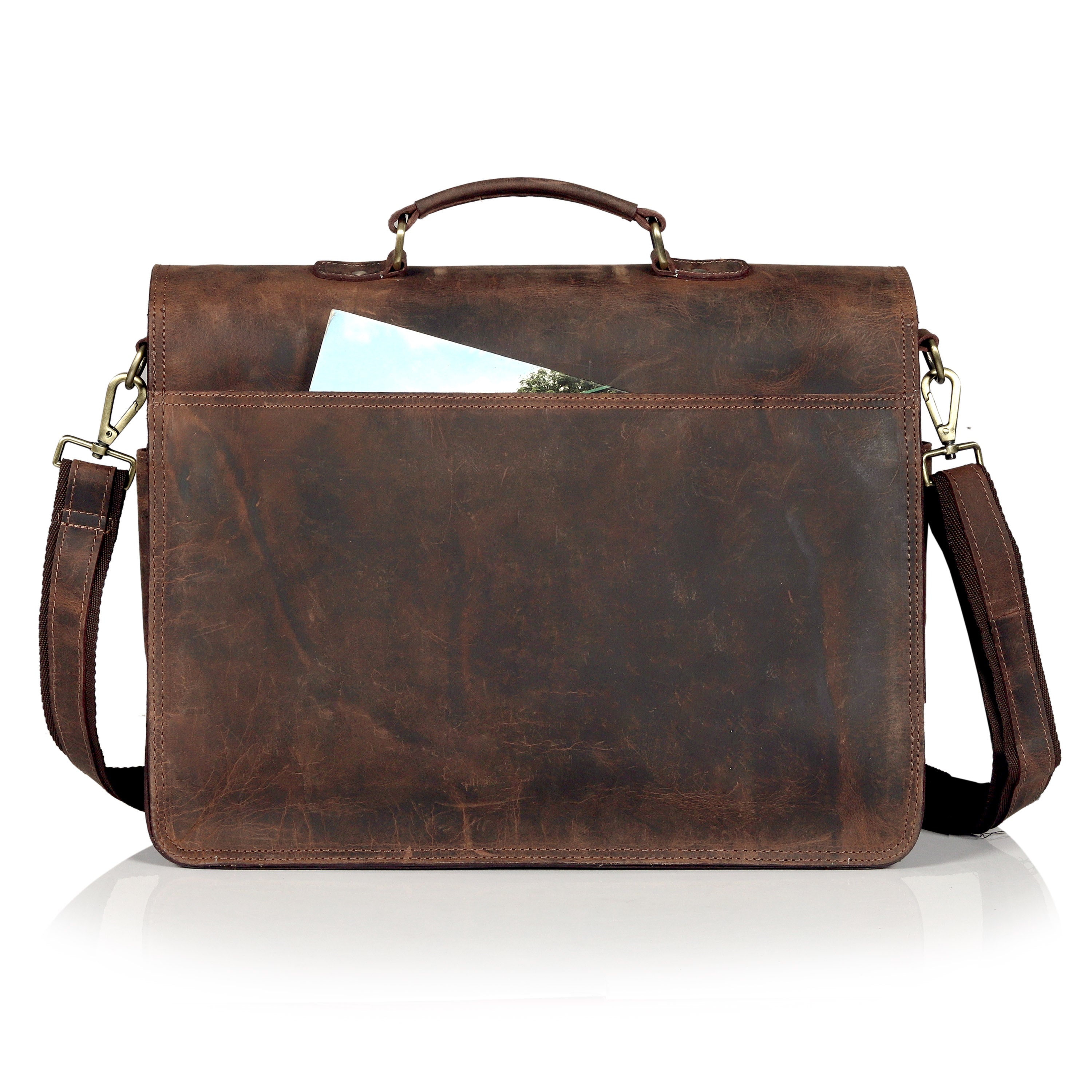 Vintage Brown Leather Messenger Bag – Premium Handmade Satchel