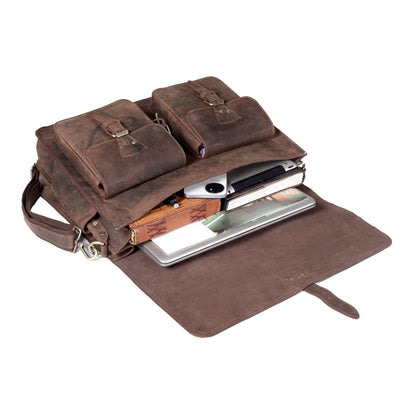 Vintage Brown Leather Messenger Bag
