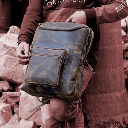 Dylan Vintage Leather Backpack with Laptop Compartment