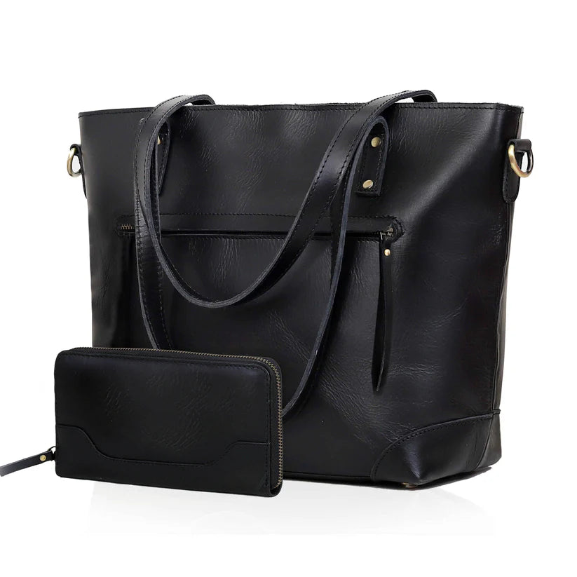 SCARLETT BUFFALO LEATHER TOTE BAG