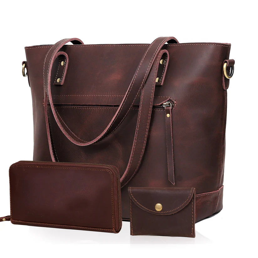 SCARLETT BUFFALO LEATHER TOTE BAG