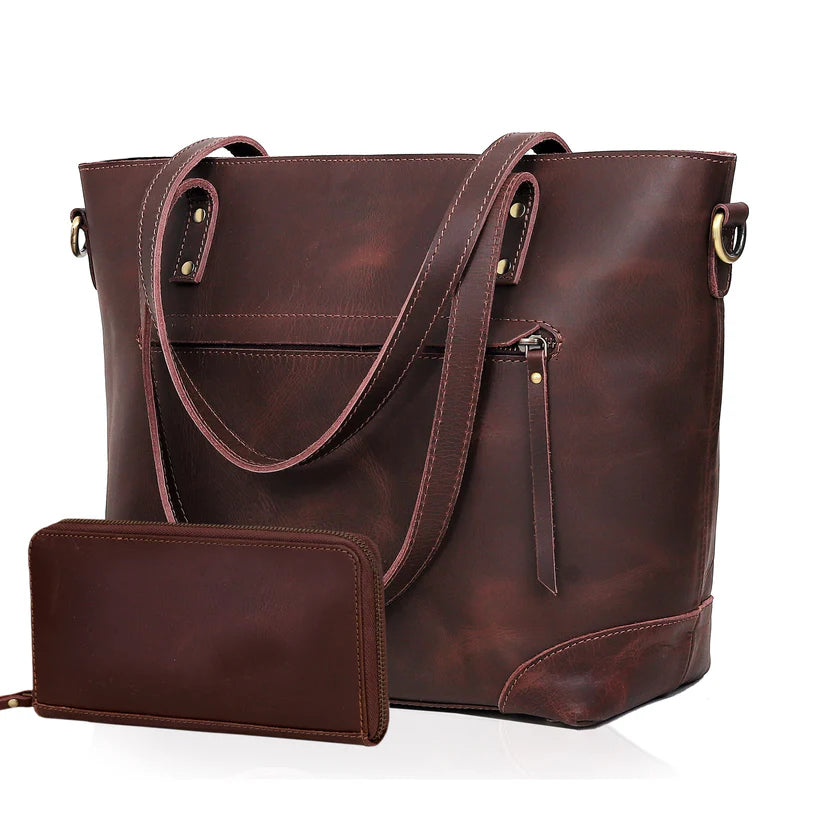 SCARLETT BUFFALO LEATHER TOTE BAG