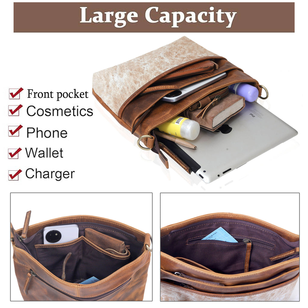 Handcrafted Genuine Leather Cowhide  Women’s Crossbody Bag – Chic, Versatile & Everyday Ready