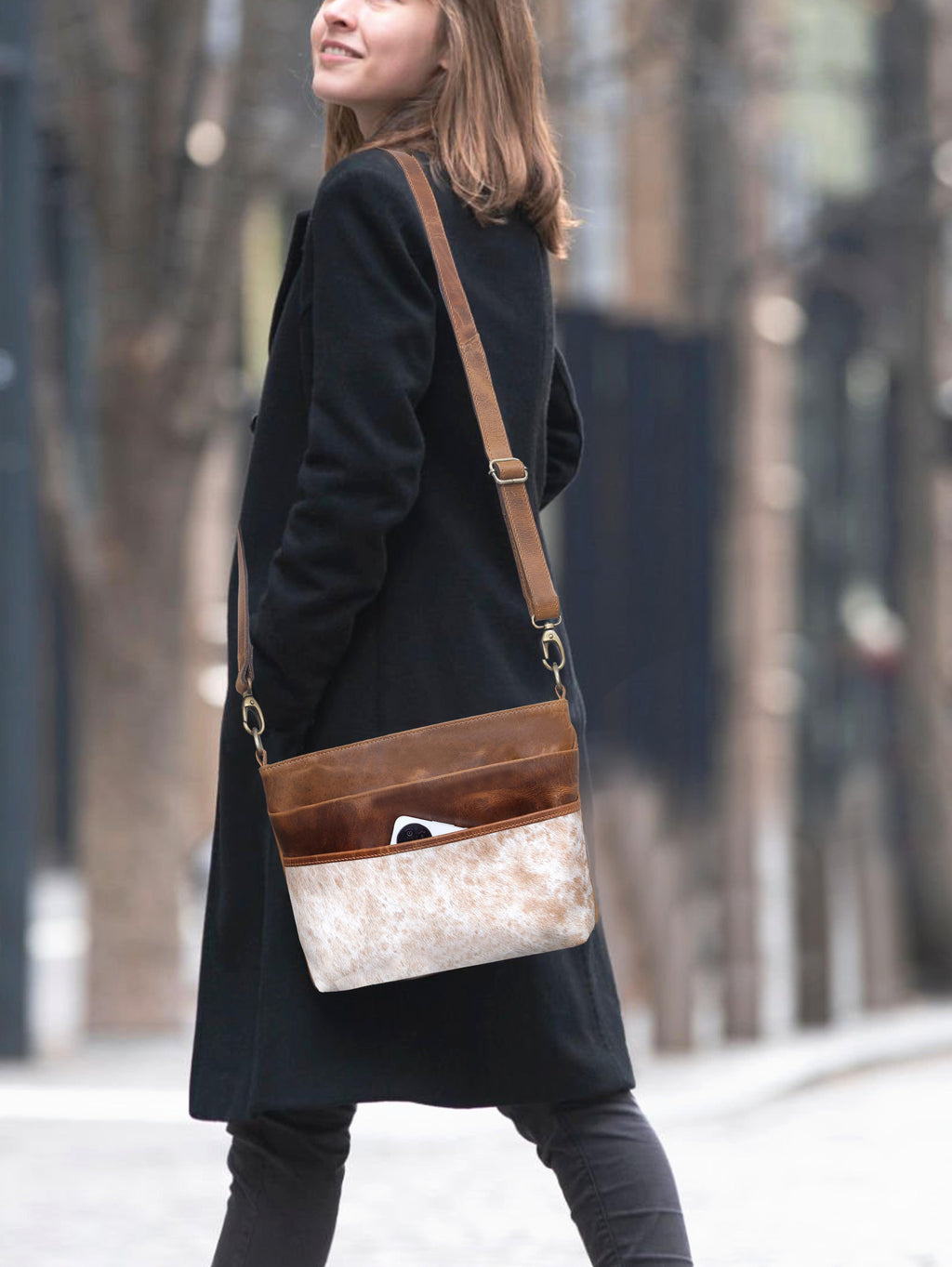 Handcrafted Genuine Leather Cowhide  Women’s Crossbody Bag – Chic, Versatile & Everyday Ready