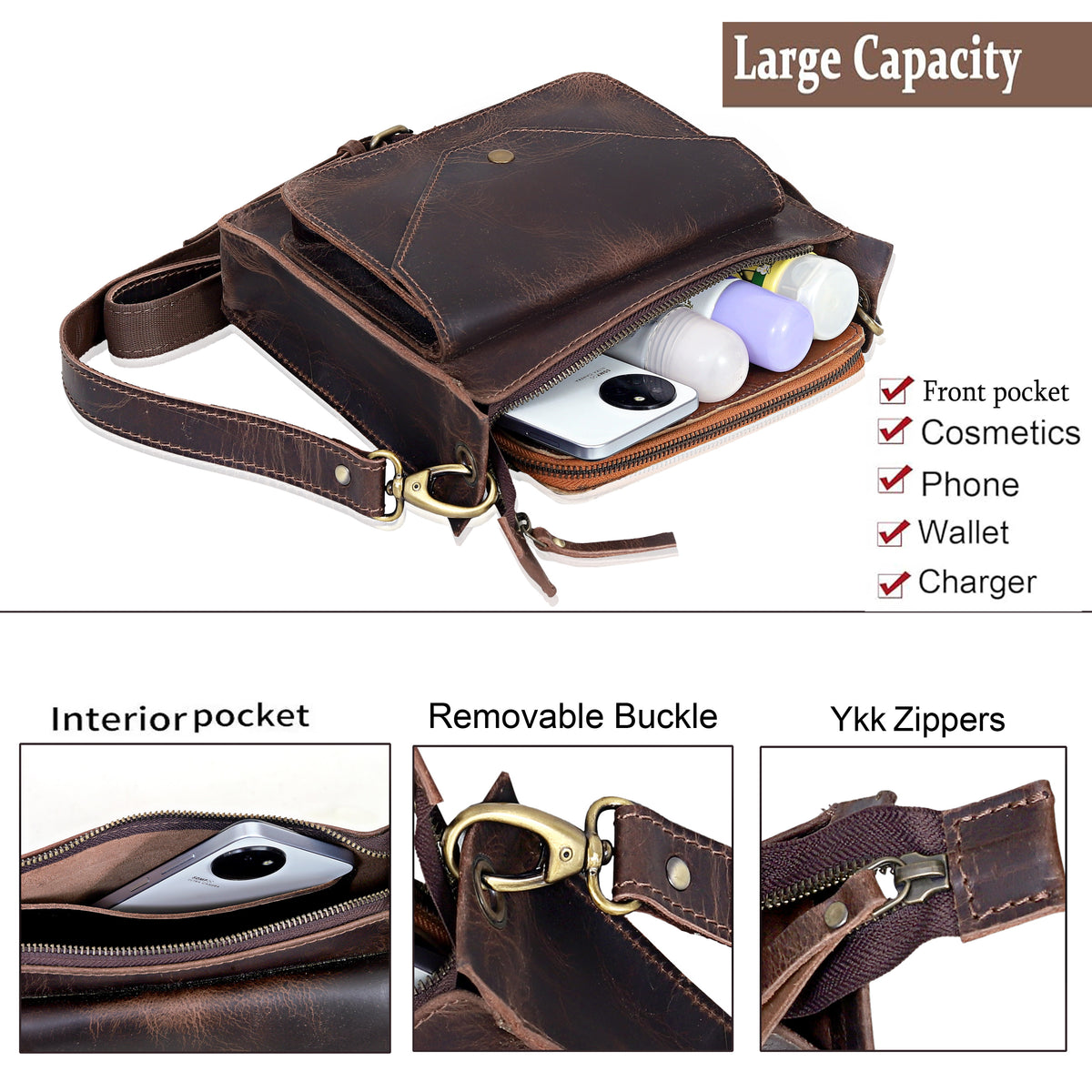 Missouri Leather Crossbody Bag for Women