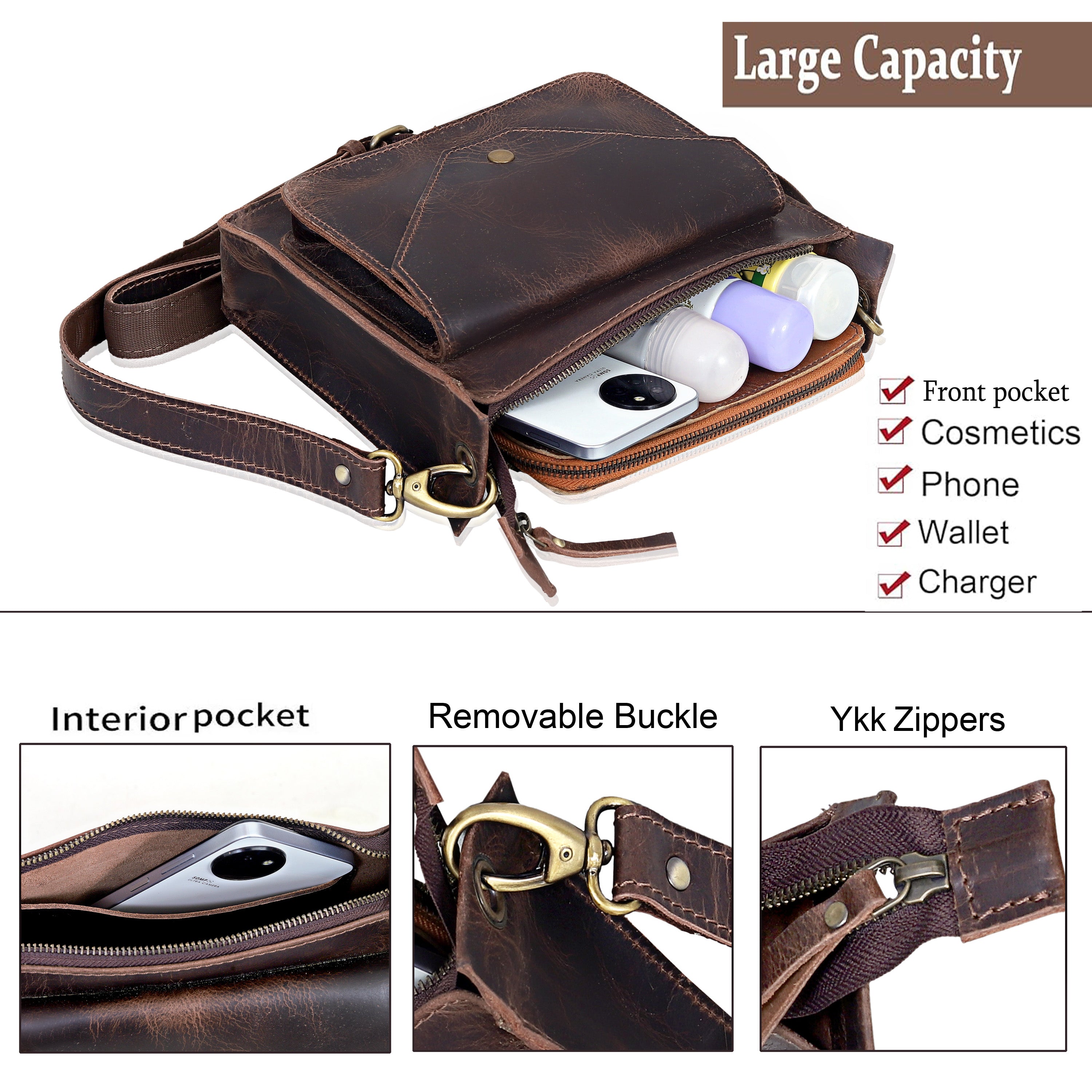 Classic Leather Crossbody Bag – Effortless Style for Everyday Adventures